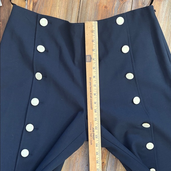 Tory Burch "Carrie" Dark Blue Wide-Leg Pants with Button Accents SZ 12 NWT - Picture 9 of 15